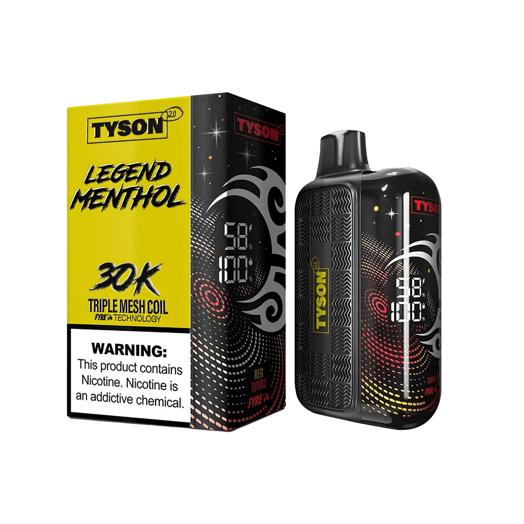 Menthol Gold Tyson 2.0 Legend 30K A 16ml Menthol Gold Tyson 2.0 Legend 30K disposable vape 30000 puffs smooth classic menthol gold standard flavor by Vape4Less.