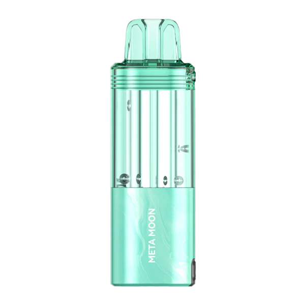 A Meta Moon Foger Switch Pro Pod 30K disposable vape with cosmic-themed design and cool blue fruit imagery. by Vape4Less.