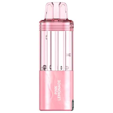 A Pink Lemonade Foger Switch Pro Pod 30K disposable vape with pink lemonade theme and sleek pod design. by Vape4Less.