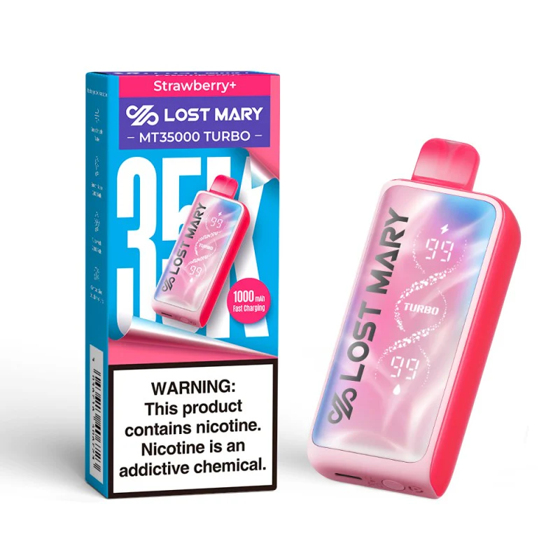 Strawberry Lost Mary MT35000 Turbo A 18ml Strawberry Lost Mary MT35000 Turbo disposable vape 35000 puffs ripe candy sweet strawberry flavor by Vape4Less.
