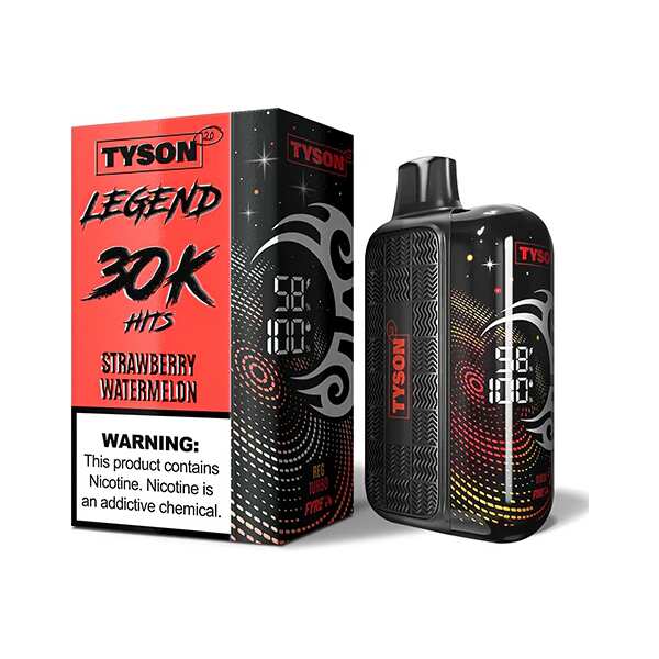 A 16ml Strawberry Watermelon Tyson 2.0 Legend 30K disposable vape 30000 puffs juicy ripe summer fruit flavor by Vape4Less.