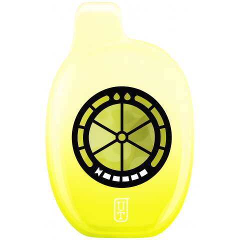 A 16ml Strawnana / Gelato UT 50K disposable vape with strawberry, banana, and gelato imagery on a sleek modern device. by Vape4Less.