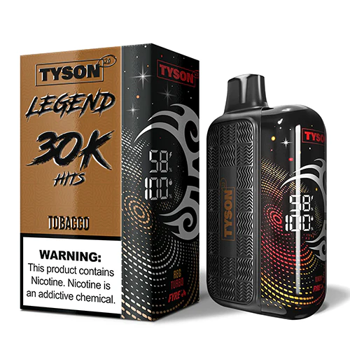 A 16ml Tobacco Tyson 2.0 Legend 30K disposable vape 30000 puffs classic rich earthy flavor traditional vape by Vape4Less.