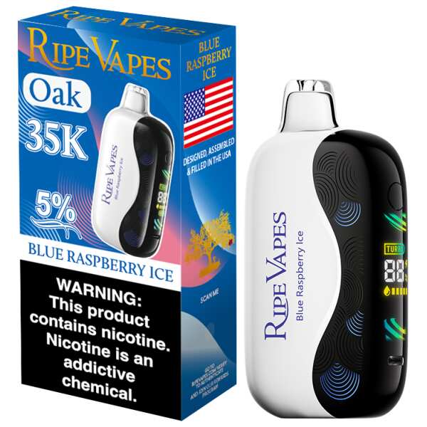 Blue Raspberry Ice Ripe Vapes Oak 35K - Box by Vape4Less.