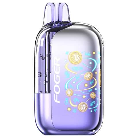 A Sour Grape Gush Foger Bit 35K disposable vape with grape and sour candy-themed graphics. by Vape4Less.