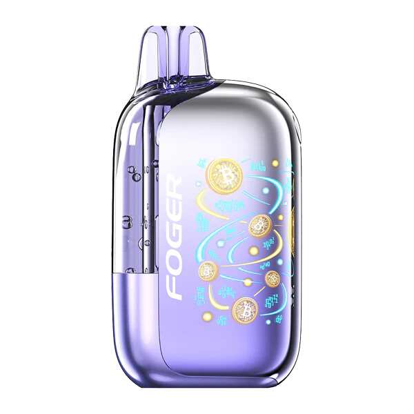 A Sour Grape Gush Foger Bit 35K disposable vape with grape and sour candy-themed graphics. by Vape4Less.