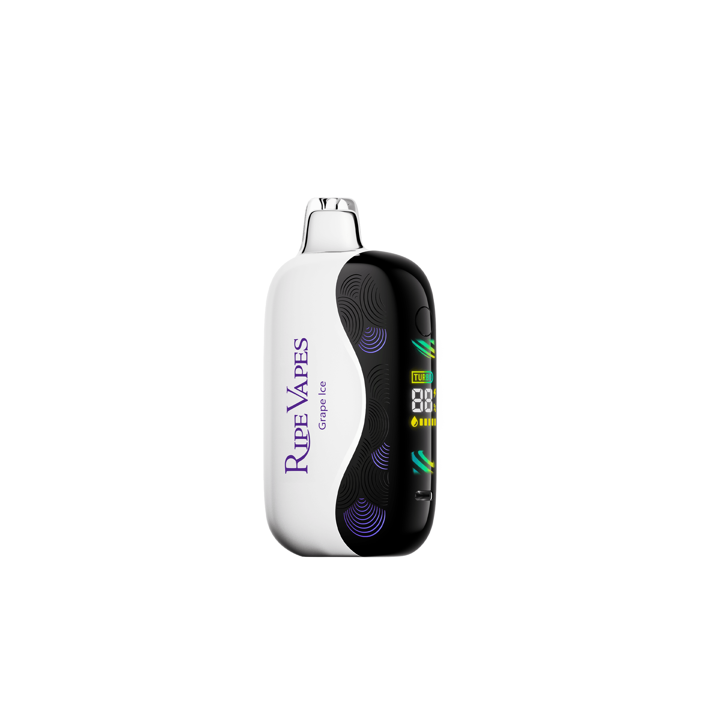Grape Ice_Oak18000_NEW OAK_WEBver_2500x2500_Front and Screen_Transparent BG A 18ml Grape Ice Ripe Vapes Oak 35K - Pack by Vape4Less.