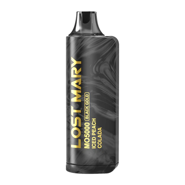 Lost-Mary-Mo5000_BandG_Iced-Peach-Colada_600x600_4000f570-473f-4dda-ab46-40b3c6d9fe58 A 5ml Iced Peach Colada Lost Mary MO5000 disposable vape with peach, colada, and icy themed design. by Vape4Less.