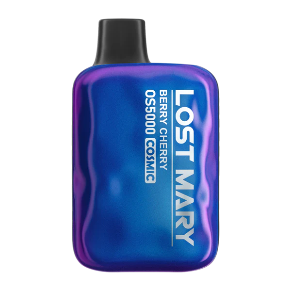 A 13ml Berry Cherry Lost Mary OS5000 Cosmic disposable vape with berry and cherry themed design. by Vape4Less.