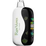 A 18ml Sour Apple Oasis Ripe Vapes Oak 35K disposable vape with green apple and sour-themed artwork. by Vape4Less.