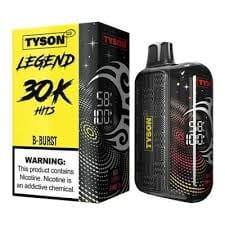 A 16ml B Burst Tyson 2.0 Legend 30K disposable vape with bold berry-themed design. by Vape4Less.