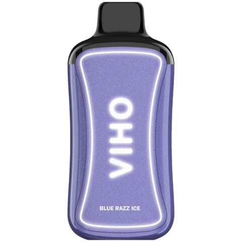 A Blue Razz Ice VIHO Supercharge ZERO Nicotine vape with blue raspberry and ice-themed artwork. by Vape4Less.