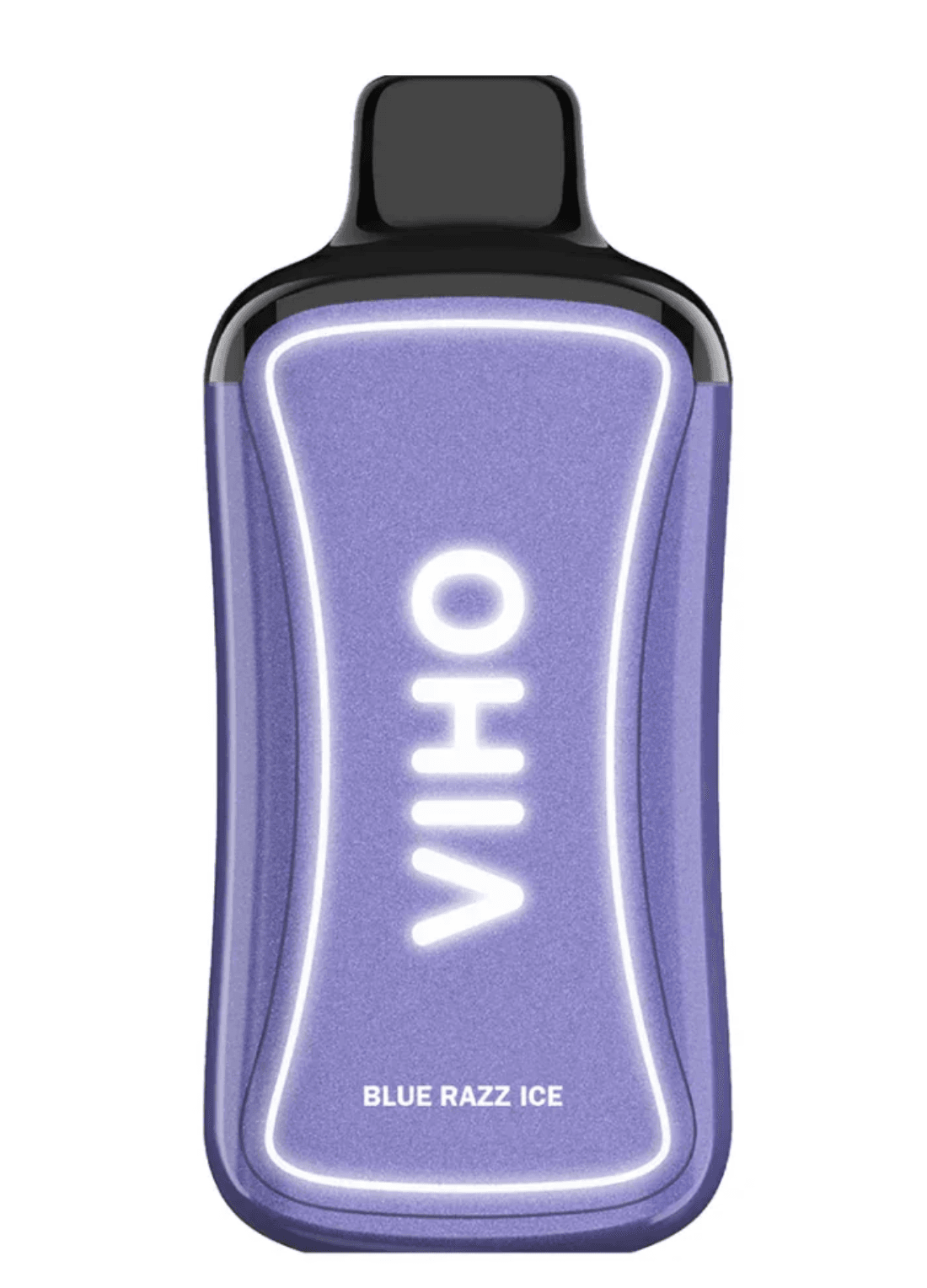Blue Razz Ice VIHO Supercharge ZERO Nicotine A Blue Razz Ice VIHO Supercharge ZERO Nicotine vape with blue raspberry and ice-themed artwork. by Vape4Less.