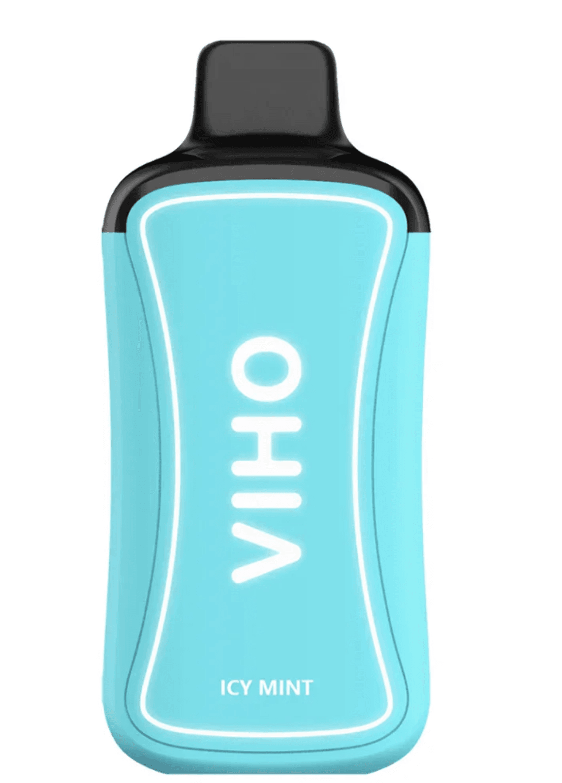 An Icy Mint VIHO Supercharge ZERO Nicotine vape with icy mint-themed design. by Vape4Less.