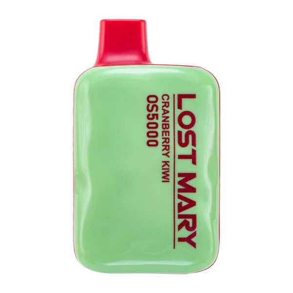 A 13ml Cranberry Kiwi Lost Mary OS5000 Space disposable vape with cranberry and kiwi themed design. by Vape4Less.