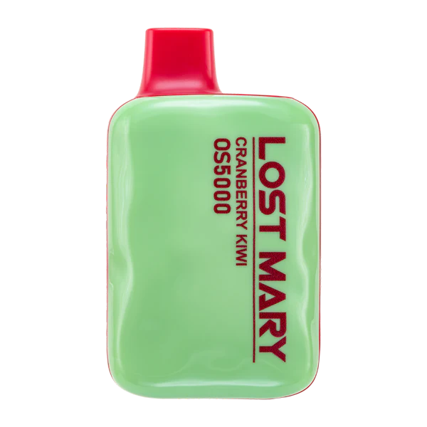 A 13ml Cranberry Kiwi Lost Mary OS5000 Space disposable vape with cranberry and kiwi themed design. by Vape4Less.