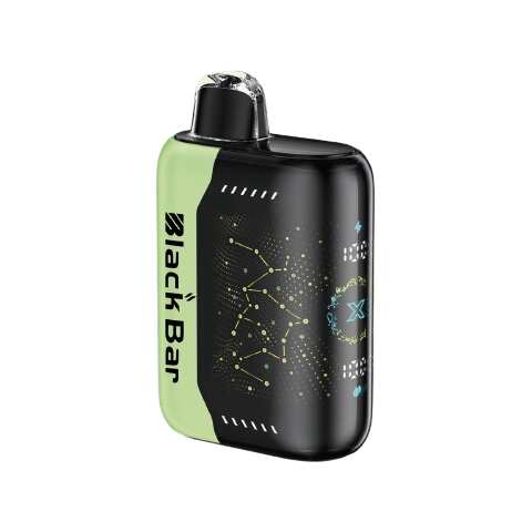 A 18ml Grape B-Pop Black Bar Universe X disposable vape with purple grape candy-style graphics on the device. by Vape4Less.
