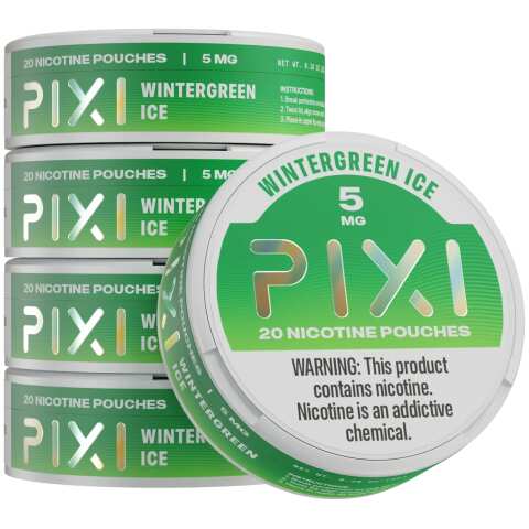 Wintergreen Ice Pixi nicotine pouches can 5mg - 1 roll