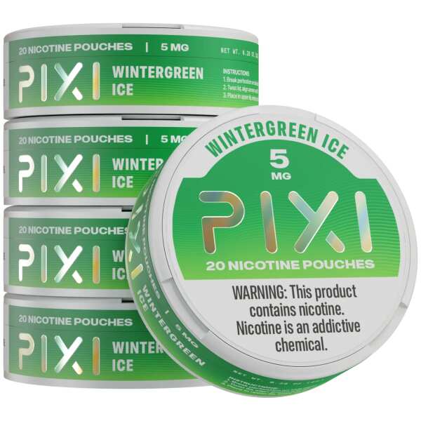 Wintergreen Ice Pixi nicotine pouches can 5mg - 1 roll