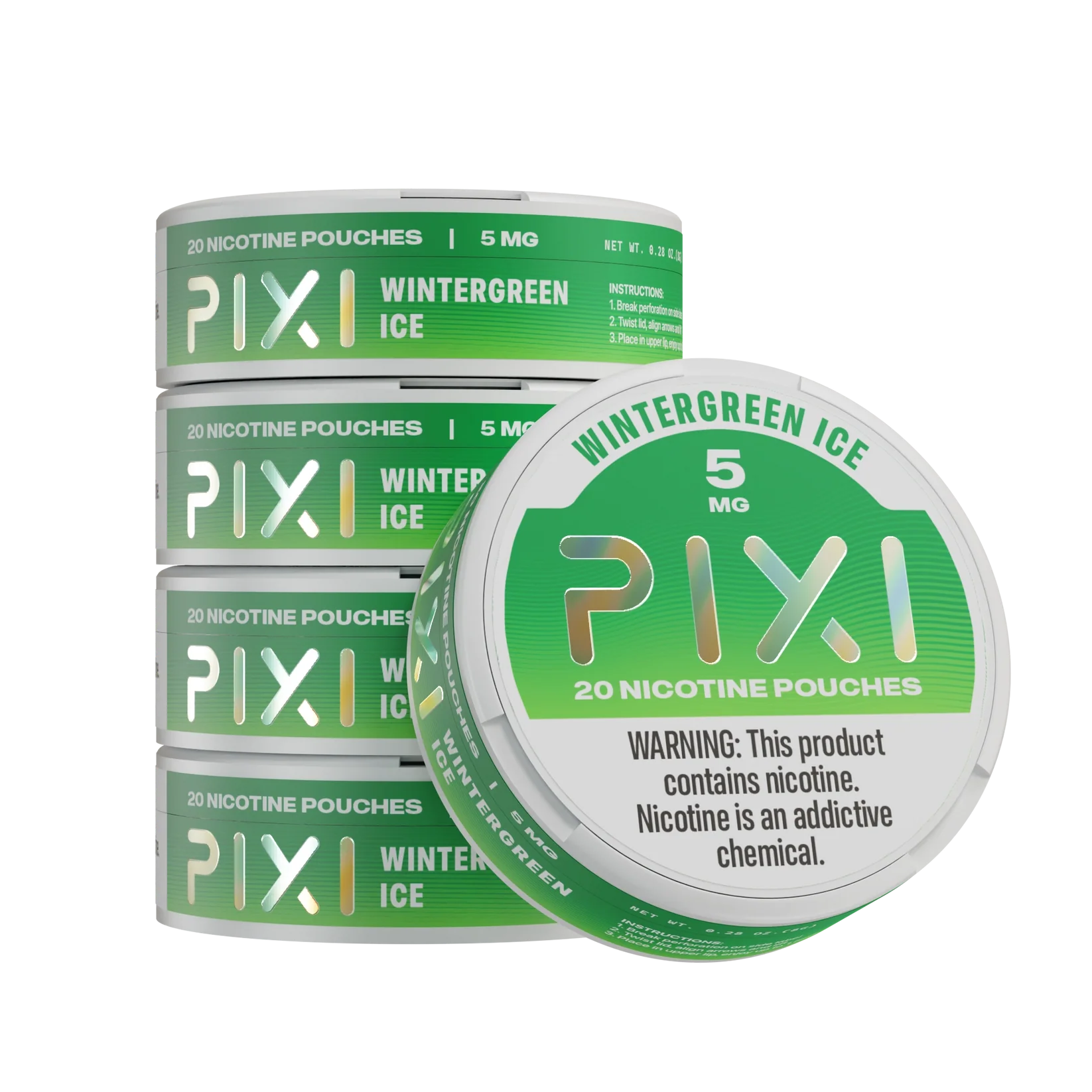 0010_copy Wintergreen Ice Pixi nicotine pouches can 5mg - 1 roll