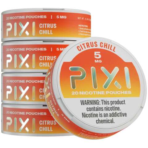 Citrus Chill Pixi nicotine pouches can 5mg - 1 roll
