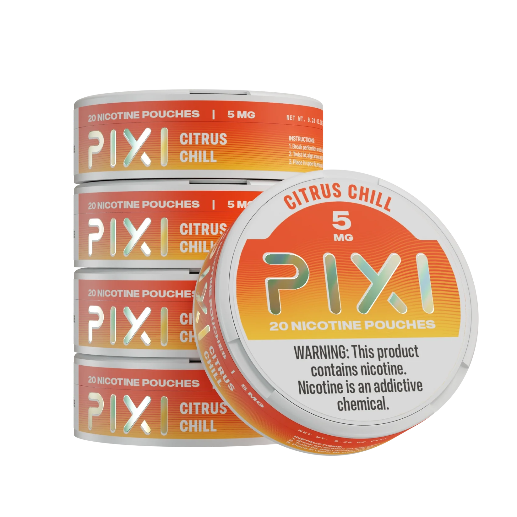 0011_copy Citrus Chill Pixi nicotine pouches can 5mg - 1 roll