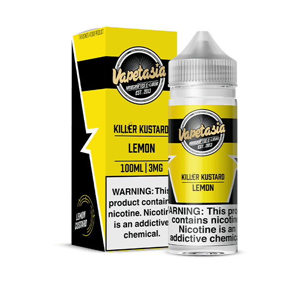100ml-Killer-Kustard-Lemon A 100ml Killer Kustard Lemon Vapetasia 100mL e-liquid bottle by Vape4Less.