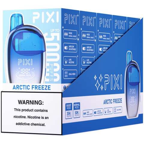Arctic Freeze Pixi 50K Disposable Vape Package by Vape4Less.