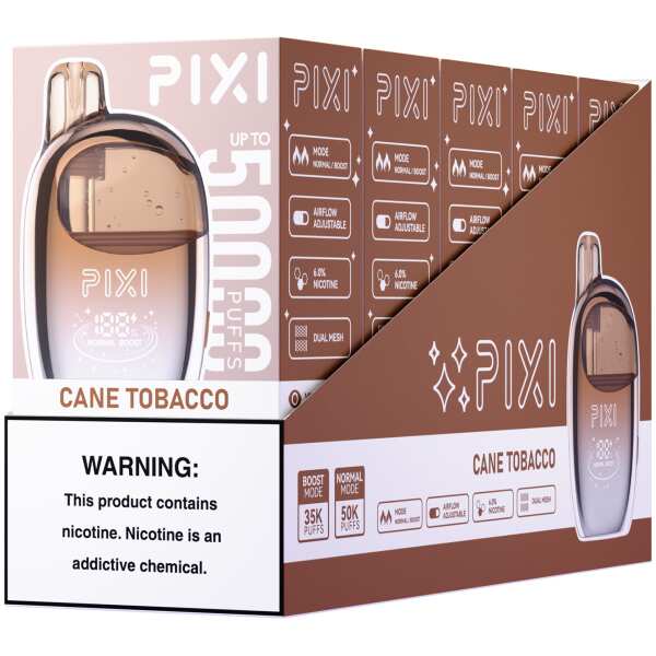 Cane Tobacco Pixi 50K Disposable Vape Package by Vape4Less.