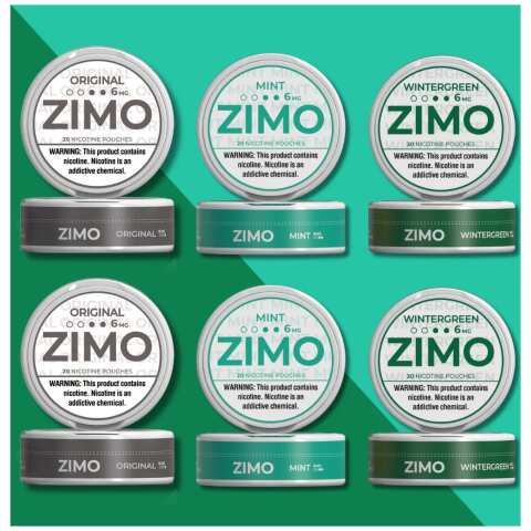 A Classic Variety Pack Zimo Nicotine Pouches with Original, Mint, and Wintergreen flavors by Vape4Less.