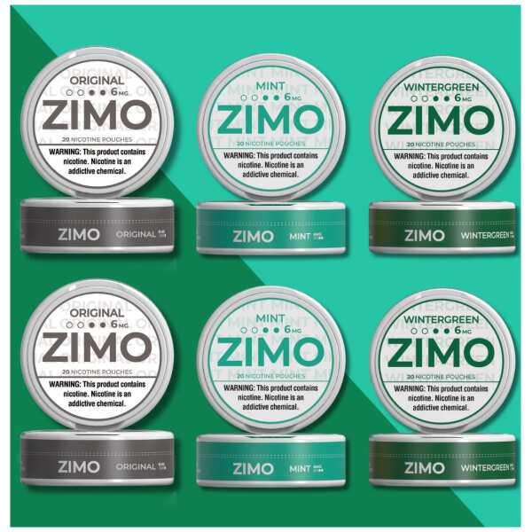 A Classic Variety Pack Zimo Nicotine Pouches with Original, Mint, and Wintergreen flavors by Vape4Less.