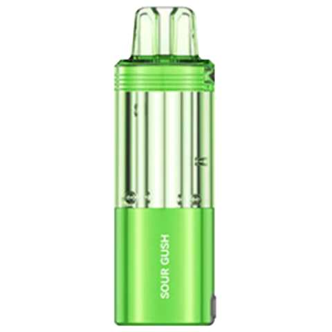 A Sour Gush Foger Switch Pro Pod 30K DESCRIPTION Flavor: The Sour Gush Foger Switch Pro pod 30K delivers a tangy explosion of fruity candy flavor with a sour edge, perfect for fans of bold and playful vapes. This rechargeable disposable device offers up to 30,000 puffs with dual mesh coil technology, USB-C charging, and a smart display for real-time performance tracking by Vape4Less.