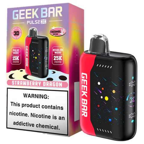 A Strawberry Dragon Geek Bar Pulse X 25K disposable vape by Vape4Less.