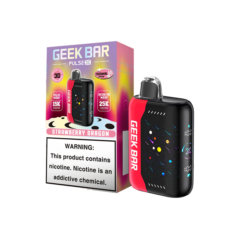 A Strawberry Dragon Geek Bar Pulse X 25K disposable vape by Vape4Less.