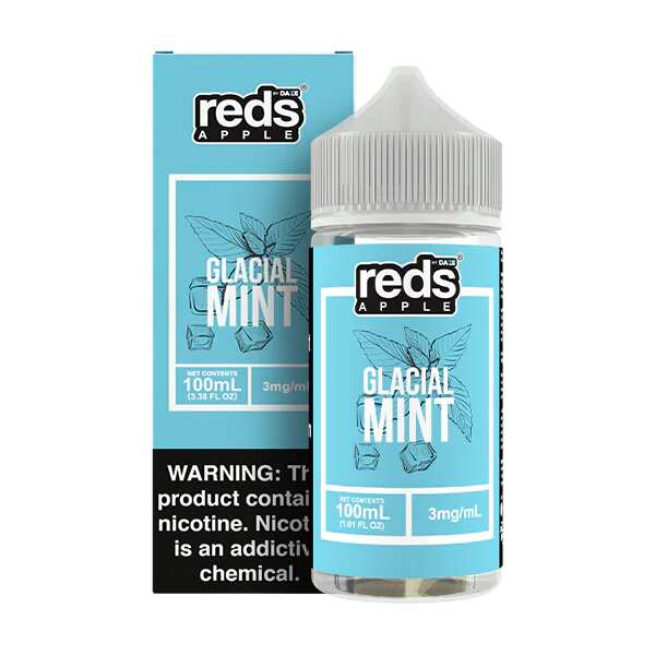 A 100ml bottle of Glacial Mint Daze 100ml mint flavored freebase e liquid by Vape4Less.