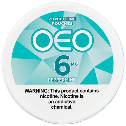 A Peppermint OEO nicotine pouches can by Vape4Less.