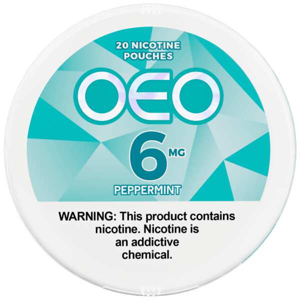 A Peppermint OEO nicotine pouches can by Vape4Less.