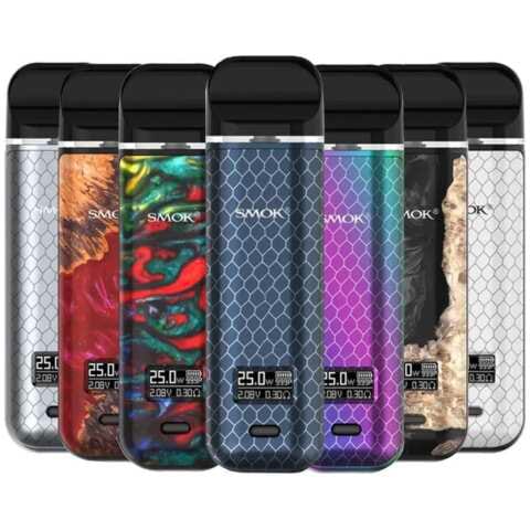 A 2ml SMOK Novo X Pod System device by Vape4Less.