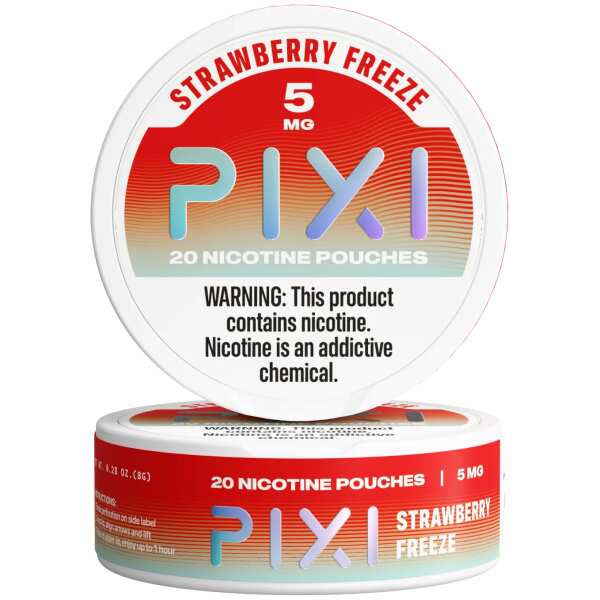Strawberry Freeze Pixi nicotine pouches can 5mg - 1 roll