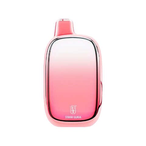 A Straw Guava Float Mello Pro 50K disposable vape with strawberry guava float graphics and full smart display. by Vape4Less.