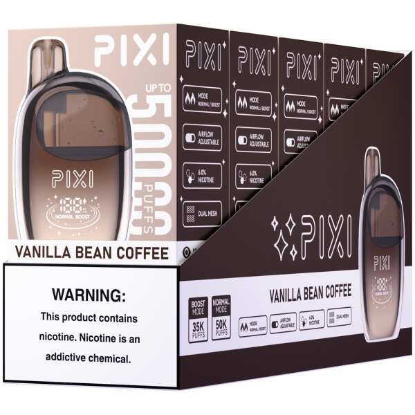 Vanilla Bean Coffee Pixi 50K Disposable Vape Package by Vape4Less.