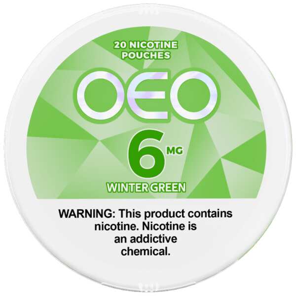 A Wintergreen OEO nicotine pouches can by Vape4Less.