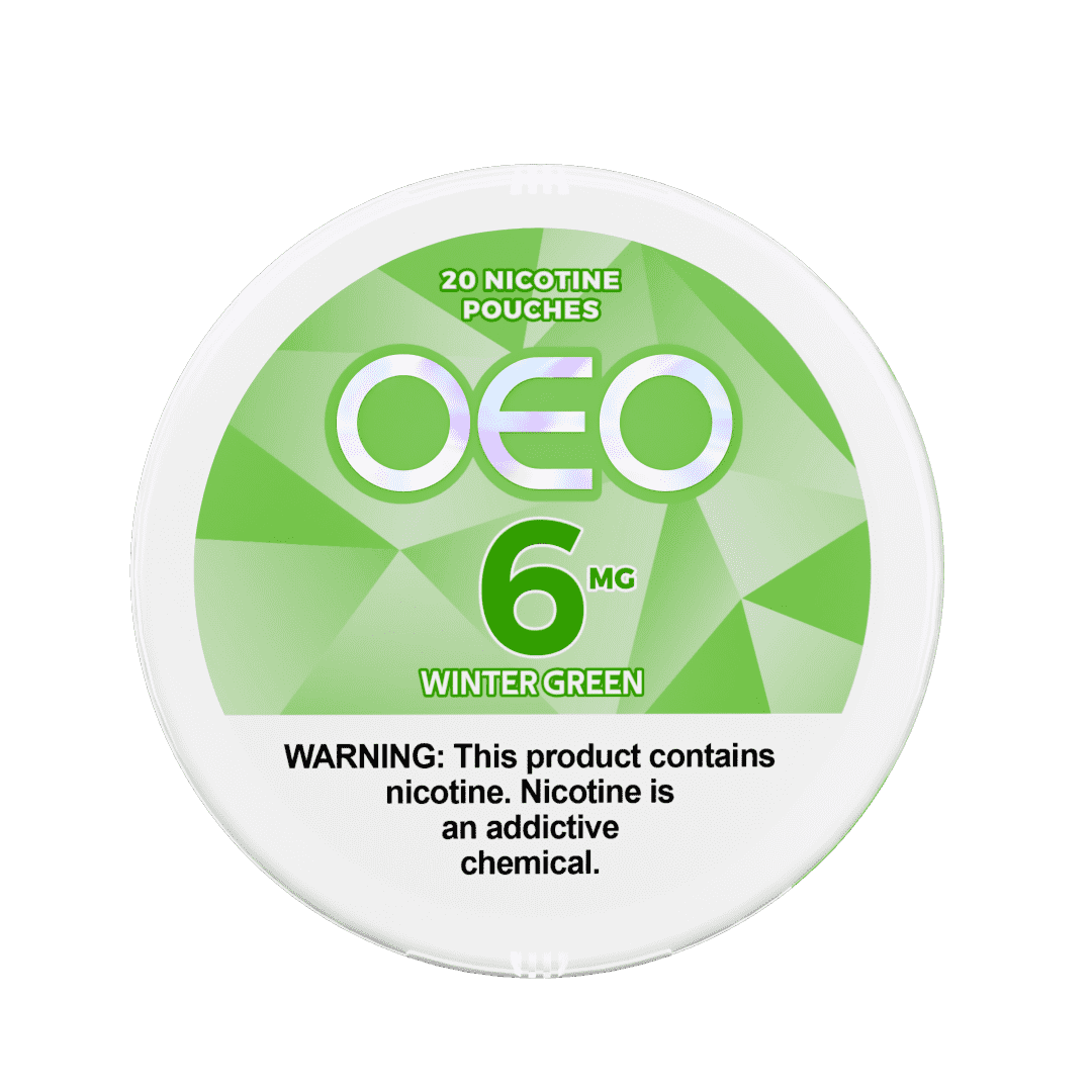 A Wintergreen OEO nicotine pouches can by Vape4Less.