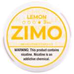 A Lemon ZIMO Nicotine Pouches can featuring yellow lemon-themed branding and a modern, clean design. by Vape4Less.