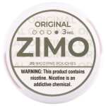 An Original ZIMO Nicotine Pouches can featuring minimal, classic branding and modern design. by Vape4Less.