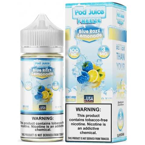 Blue Razz Lemonade Freeze Pod Juice 100mL Freebase Bottle - Icy Blue Raspberry Lemonade Flavor