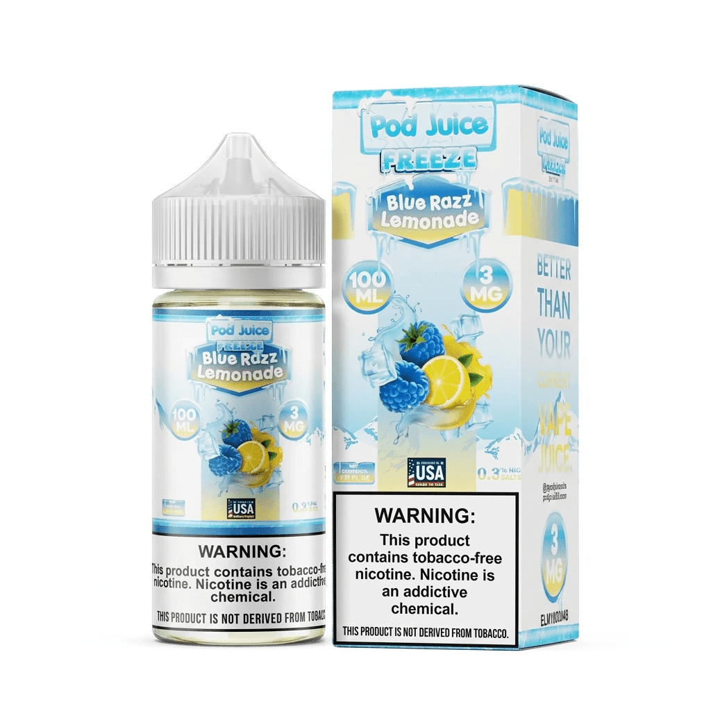 Blue Razz Lemonade Freeze Pod Juice 100mL Blue Razz Lemonade Freeze Pod Juice 100mL Freebase Bottle - Icy Blue Raspberry Lemonade Flavor