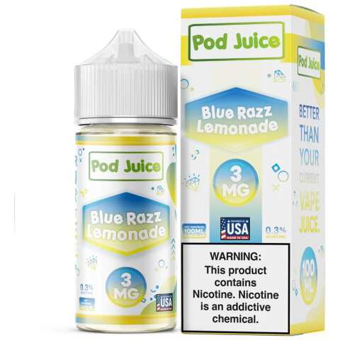 Blue Razz Lemonade Pod Juice 100mL Freebase Bottle - Tangy Blue Raspberry Lemonade Flavor