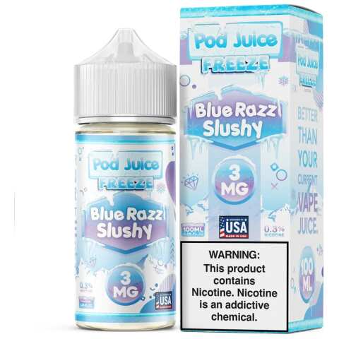 Blue Razz Slushy Freeze Pod Juice 100mL Freebase Bottle - Chilled Blue Raspberry Slushy Flavor