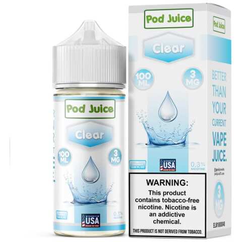 Clear Pod Juice 100mL Freebase Bottle - Flavorless and Transparent E-Liquid